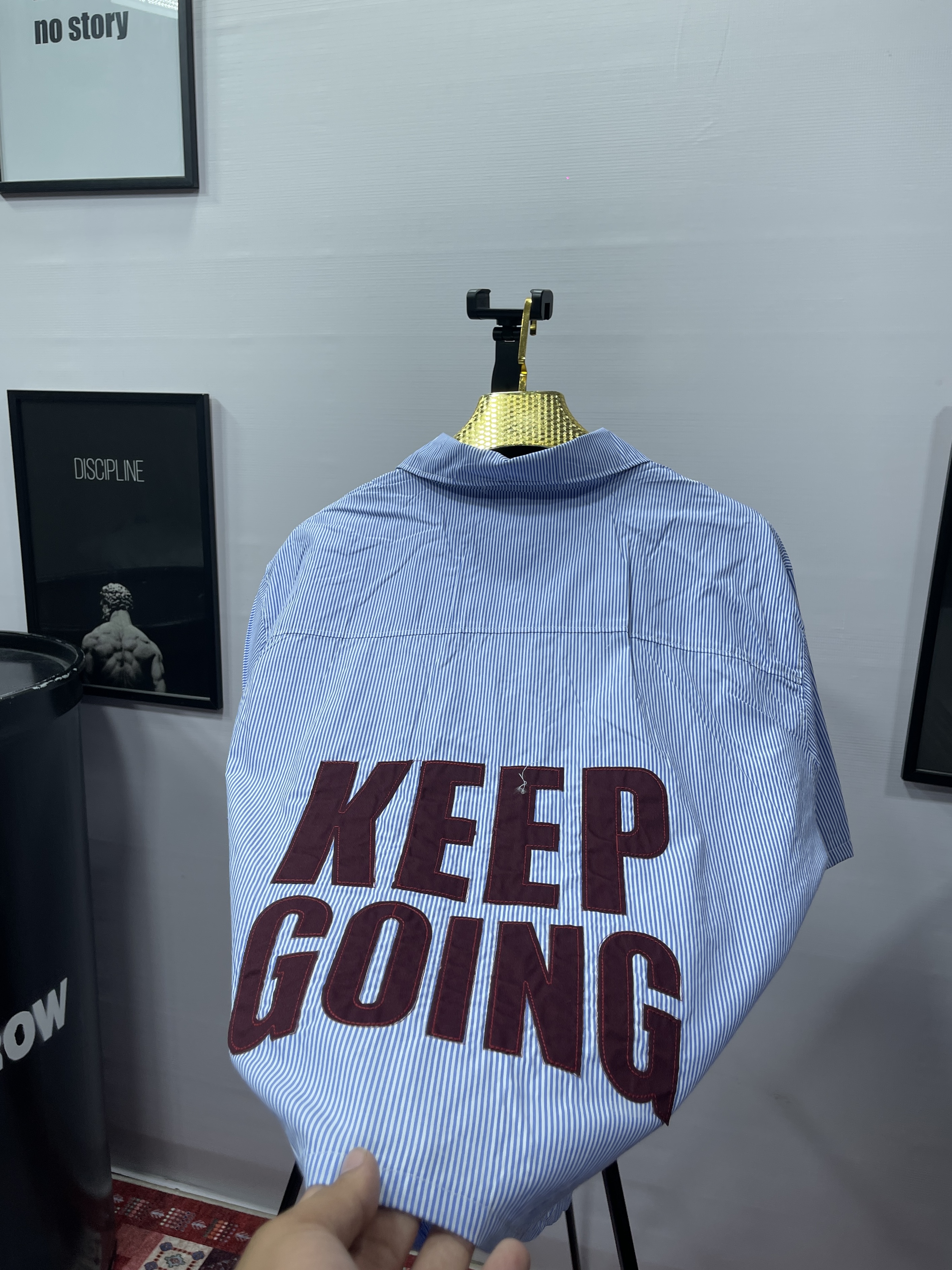 Keep Going Striped Oversized Shirt